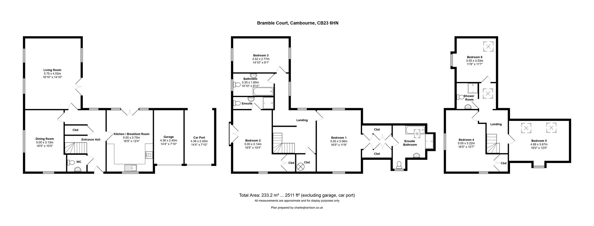 Floorplan for Bramble Court, Great Cambourne, CB23