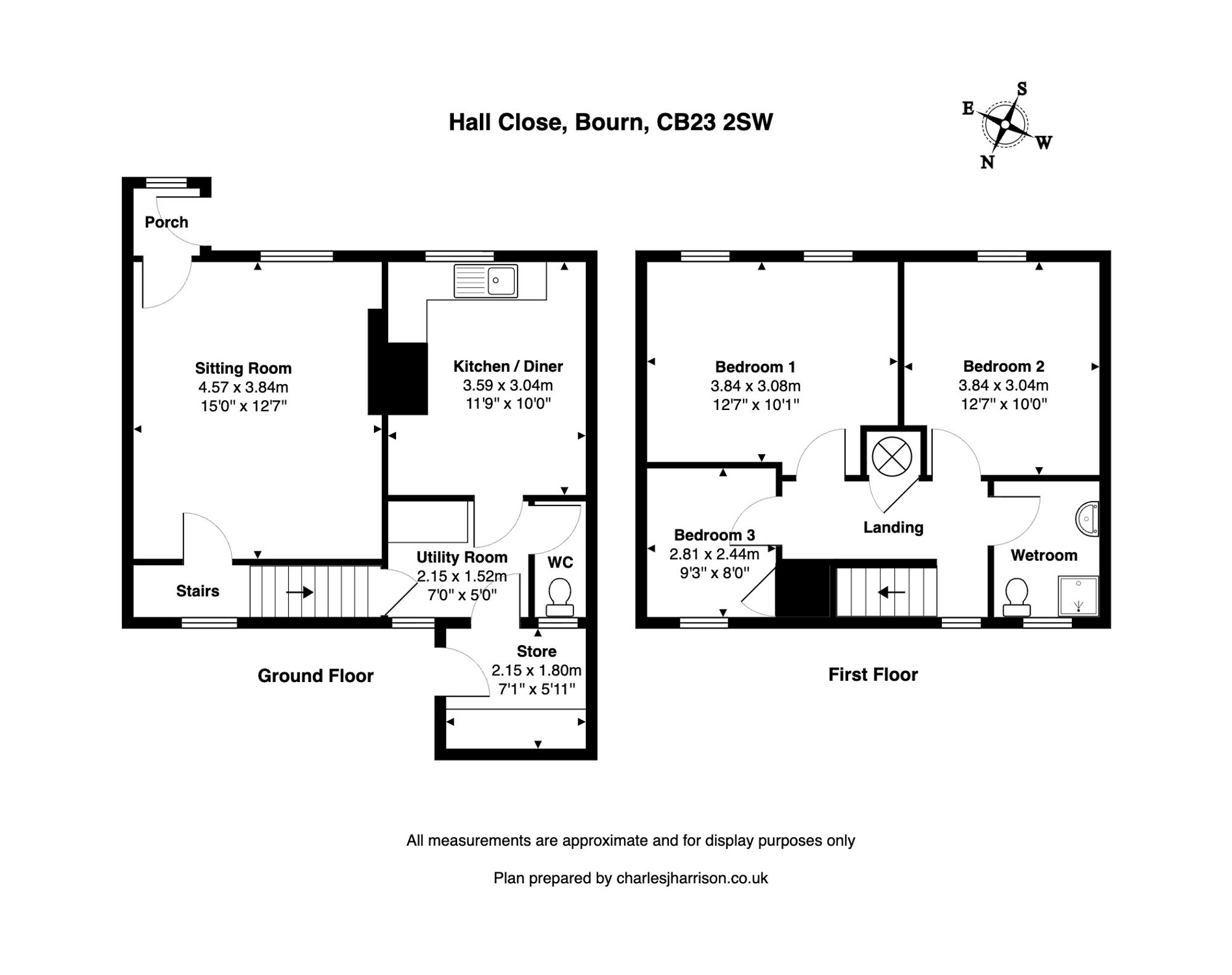 Floorplan for Hall Close, Bourn, CB23