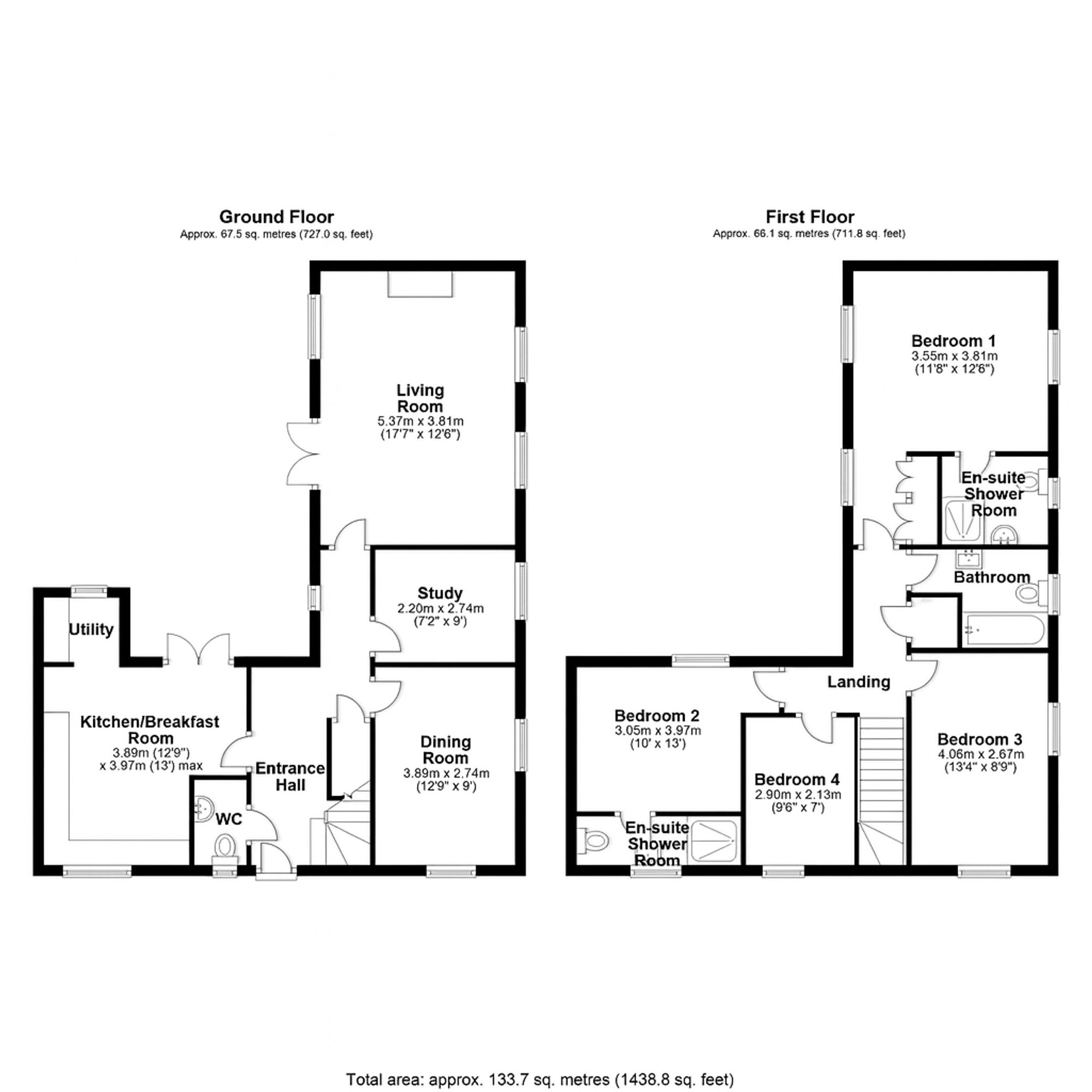 Floorplan for Merle Way, Lower Cambourne, CB23
