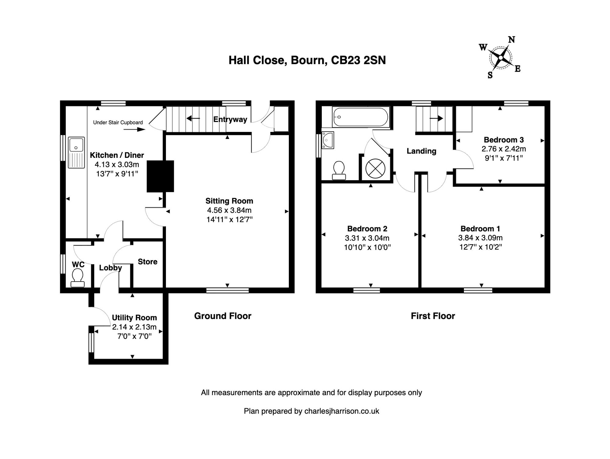 Floorplan for Hall Close, Bourn, CB23