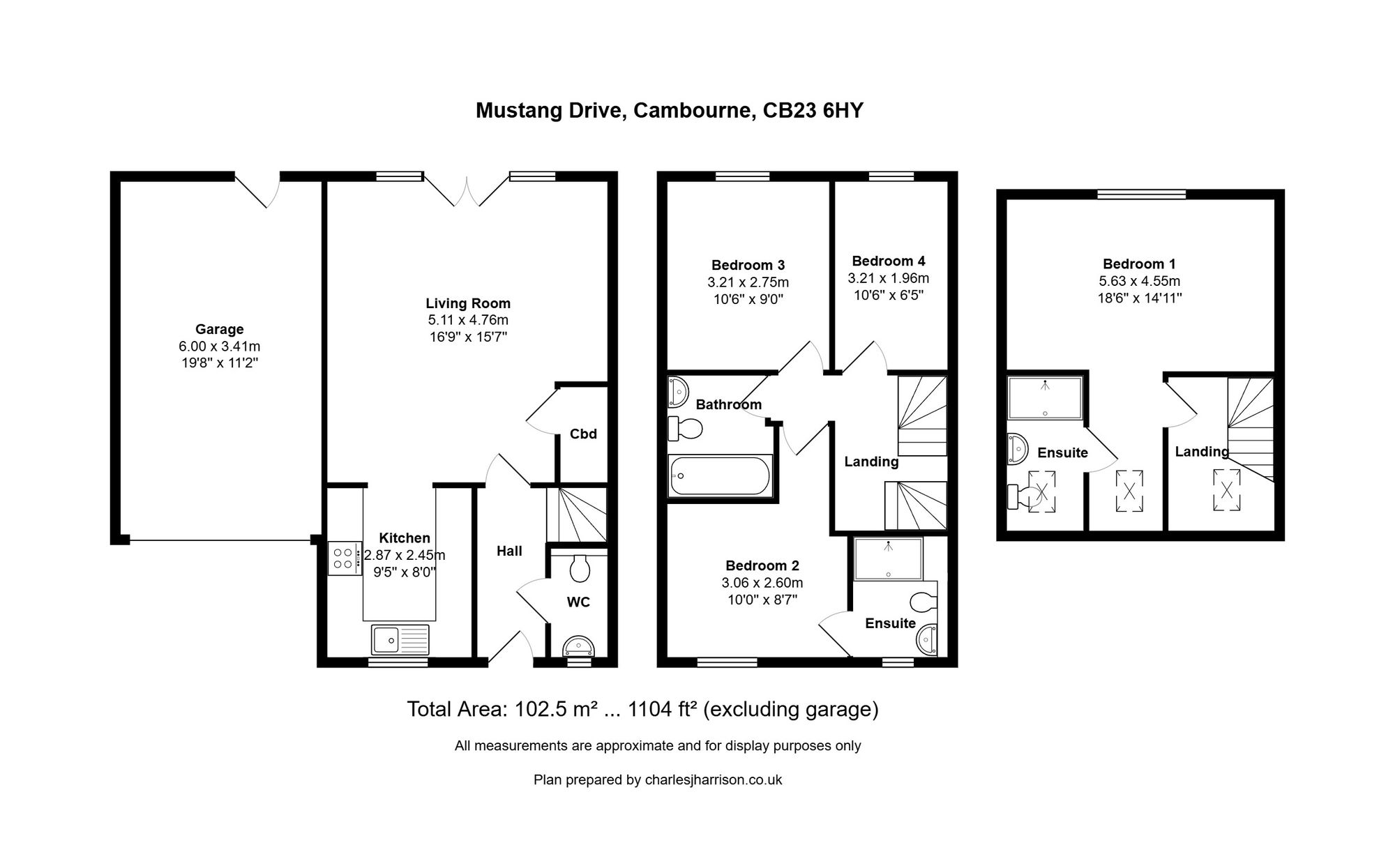 Floorplan for Mustang Drive, Upper Cambourne, CB23