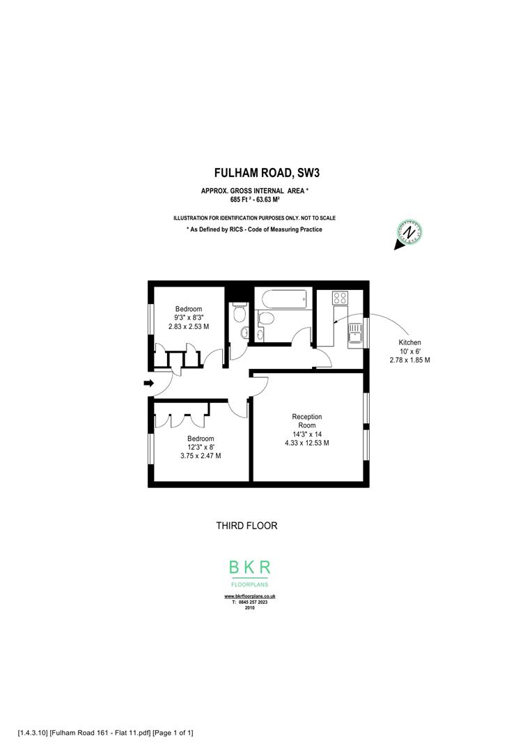 Floorplan for Fulham Road, Chelsea, SW3