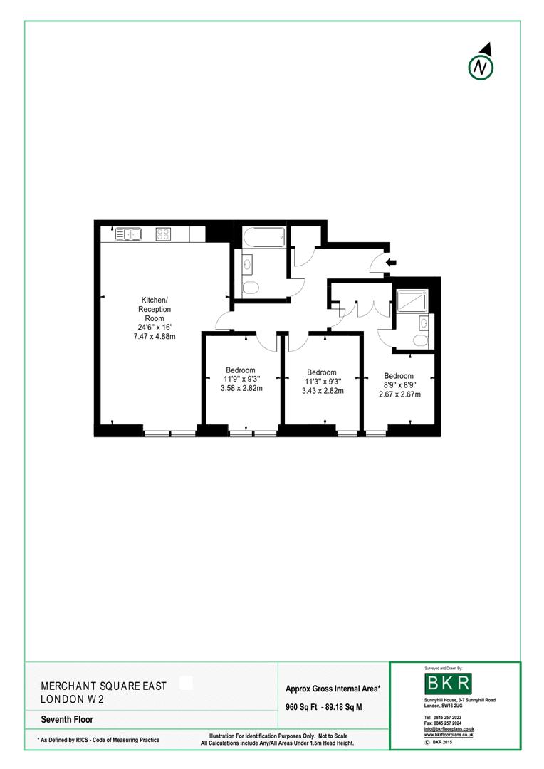 Floorplan for Merchant Square East, Paddington W2