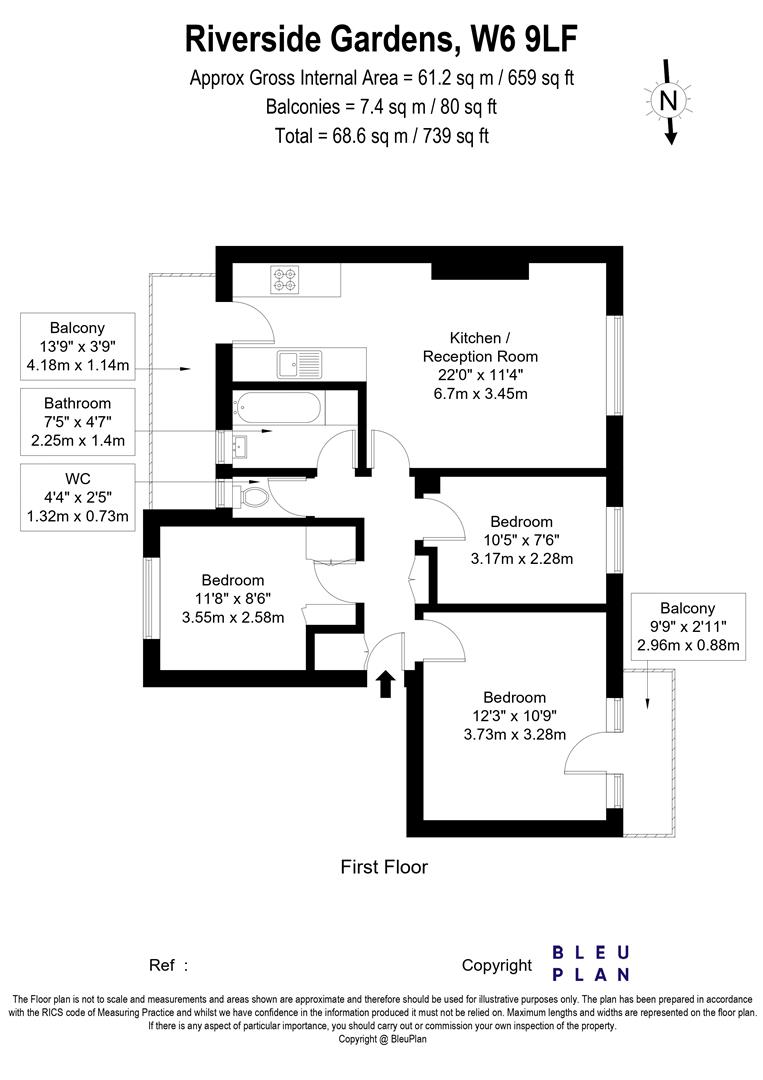 Floorplan for Riverside Gardens, London