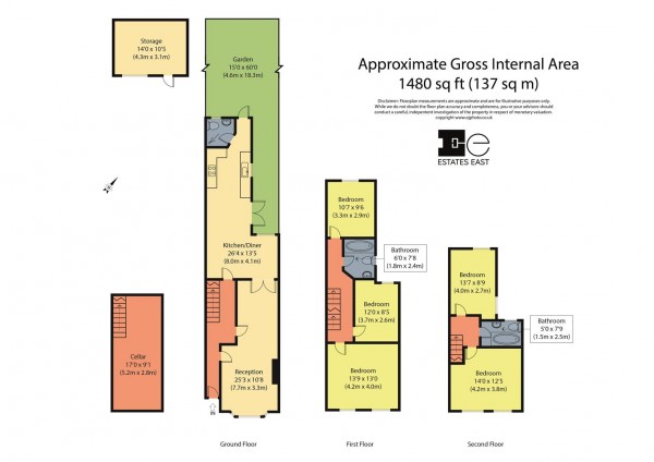 Floorplan for Clarendon Road, Walthamstow, London, E17
