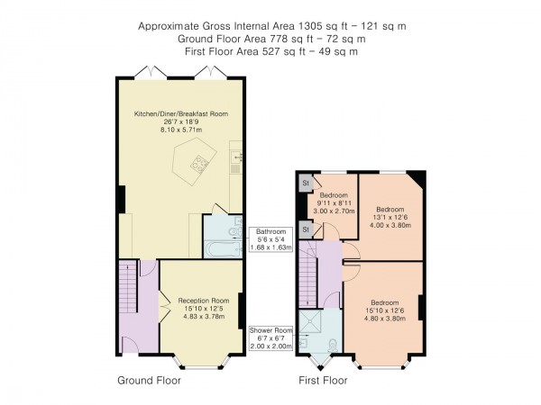 Floorplan for Pole Hill Road, Chingford, London, E4