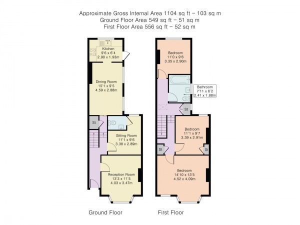 Floorplan for Chestnut Avenue South, Walthamstow, London, E17