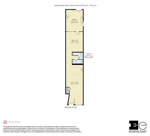 Floorplan for The Kitchen, Orford Road, Walthamstow, London, E17