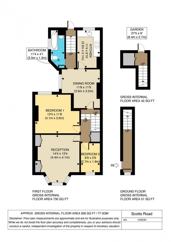 Floorplan for Scotts Road, Leyton, London, E10