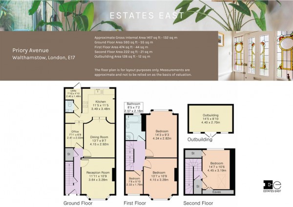 Floorplan for Priory Avenue, Walthamstow, London, E17