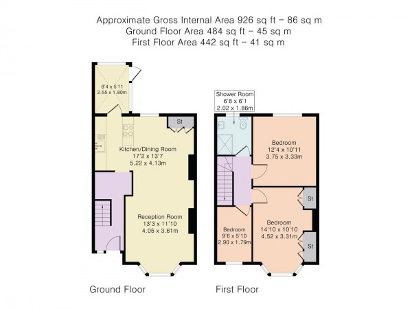 Floorplan for Ruby Road, Walthamstow, London, E17