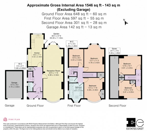 Floorplan for Priory Close, Chingford, London, E4
