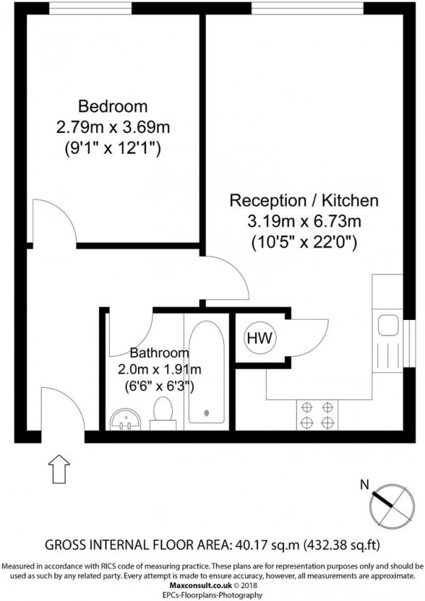 Floorplan for Chamberlain Place, Walthamstow, London, E17