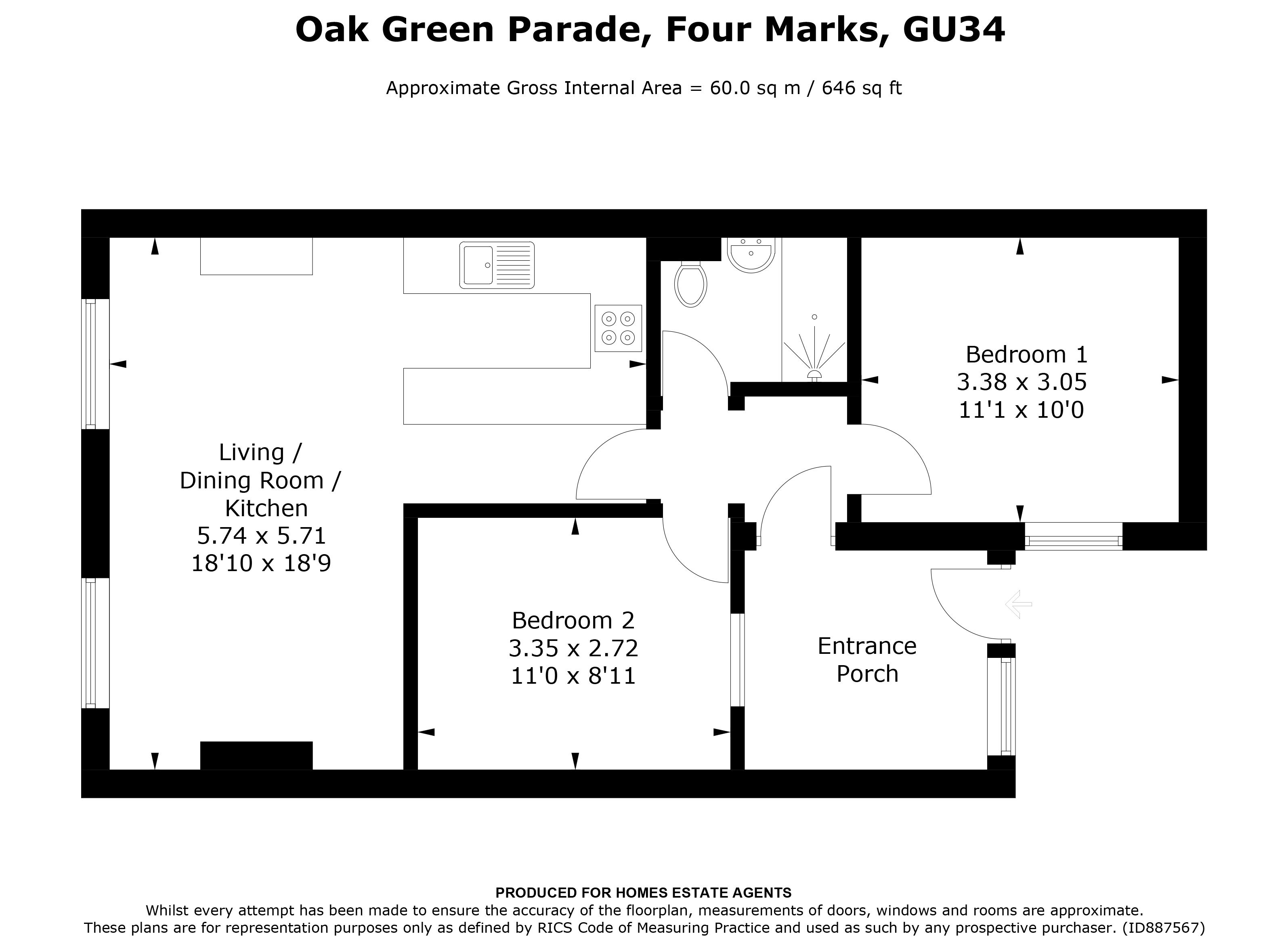 Floorplan for Winchester Road, Four Marks, Hampshire