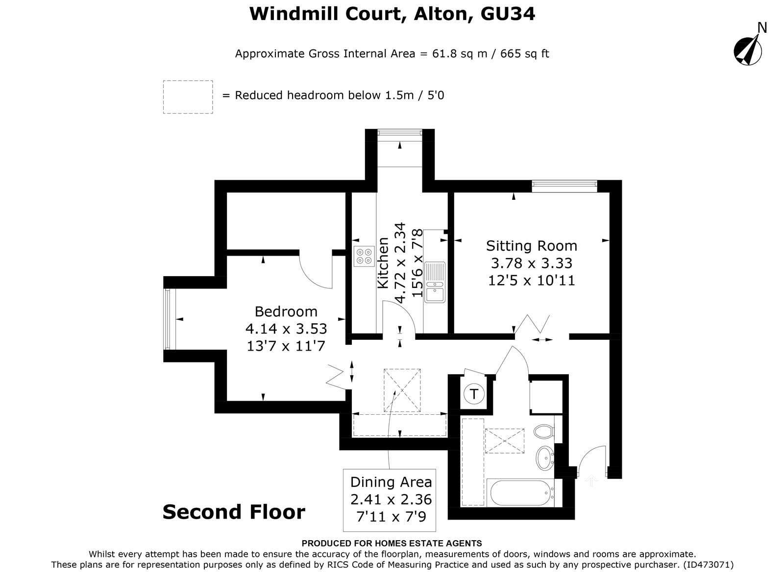 Floorplan for St Marys Close, Alton, Hampshire