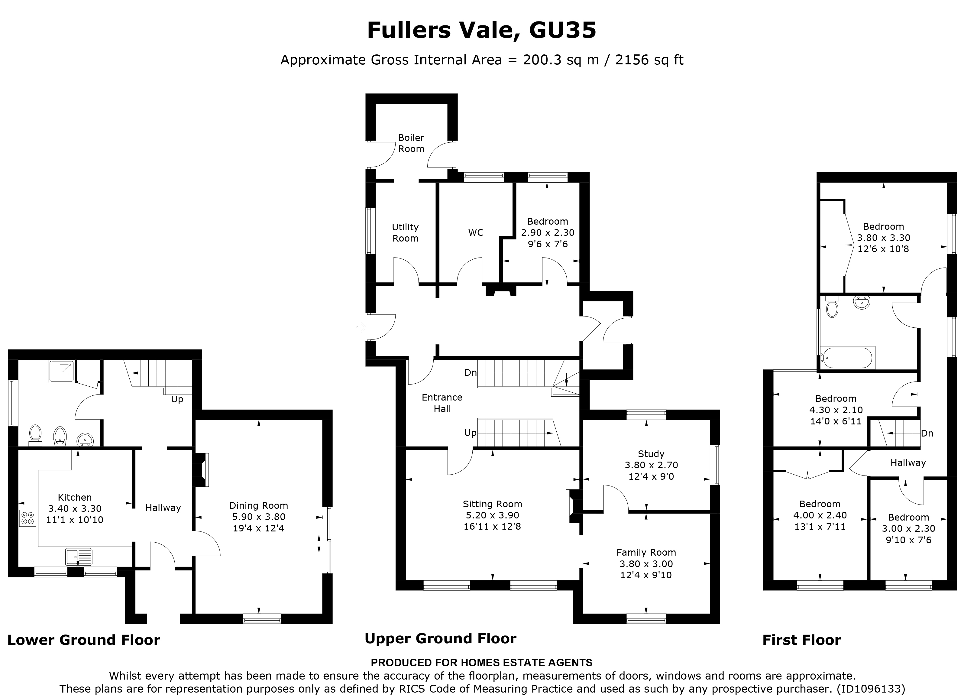Floorplan for Headley Down, Hampshire
