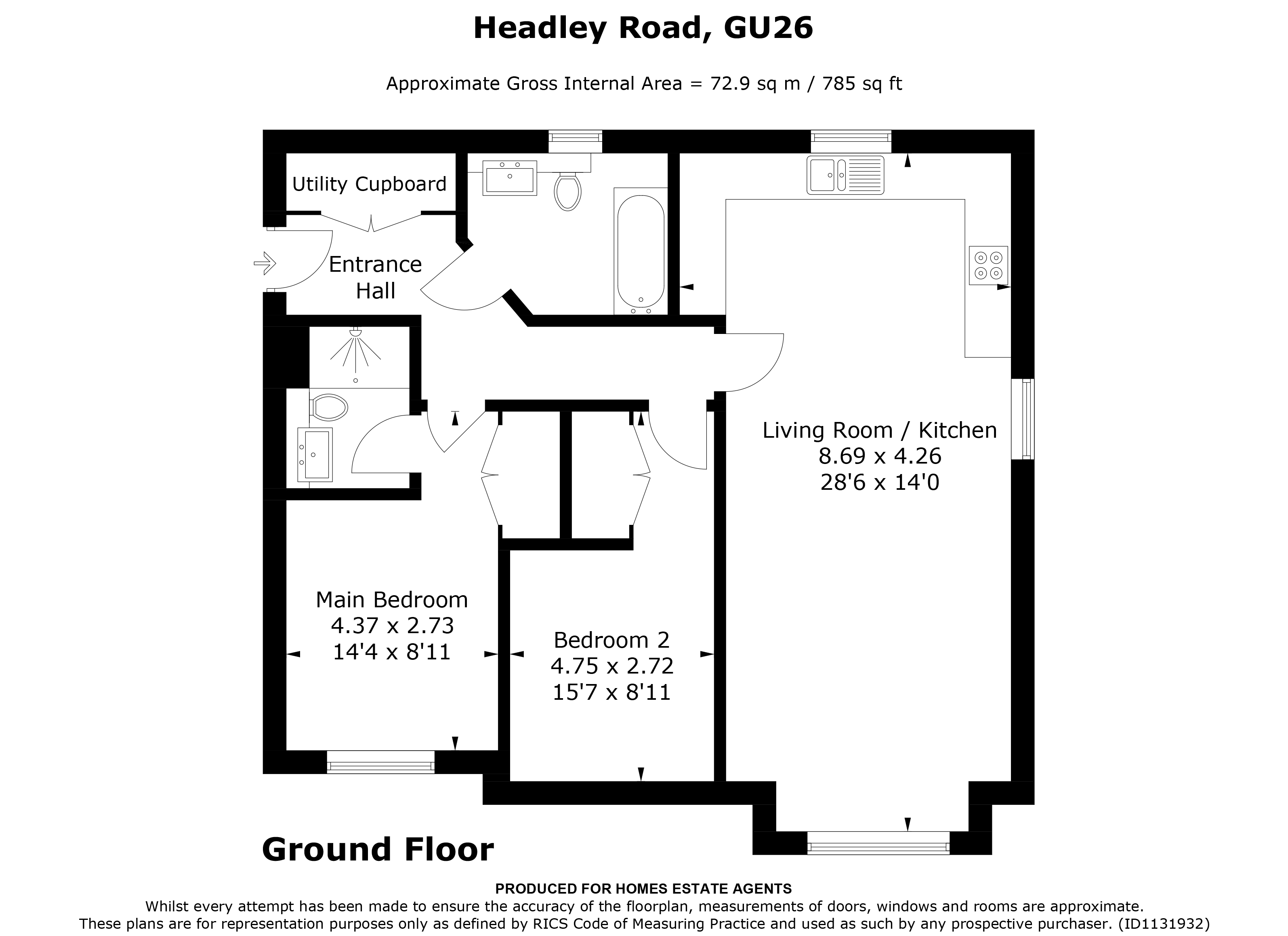 Floorplan for Grayshott, Hindhead, Hampshire
