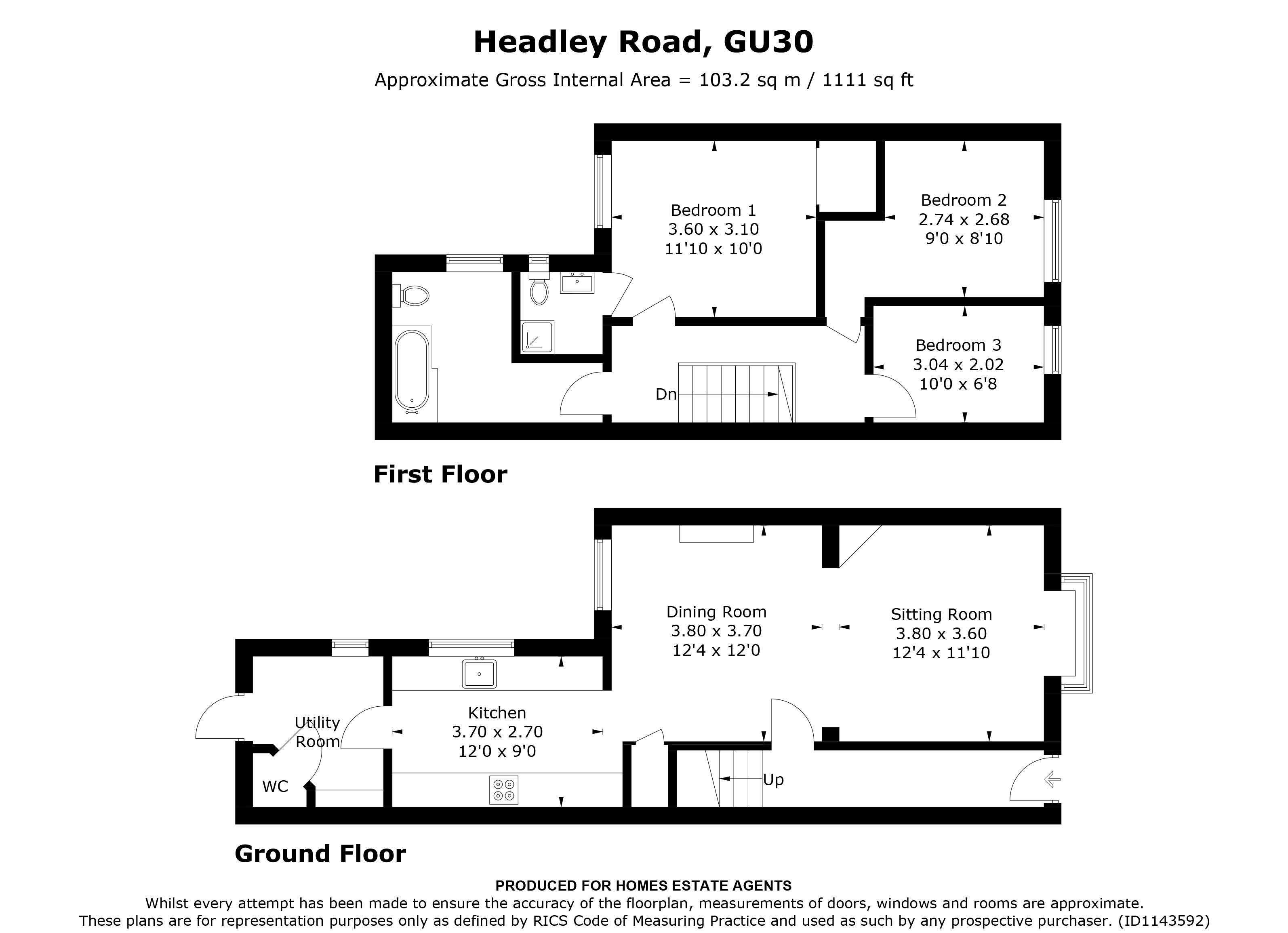 Floorplan for Liphook, Hampshire