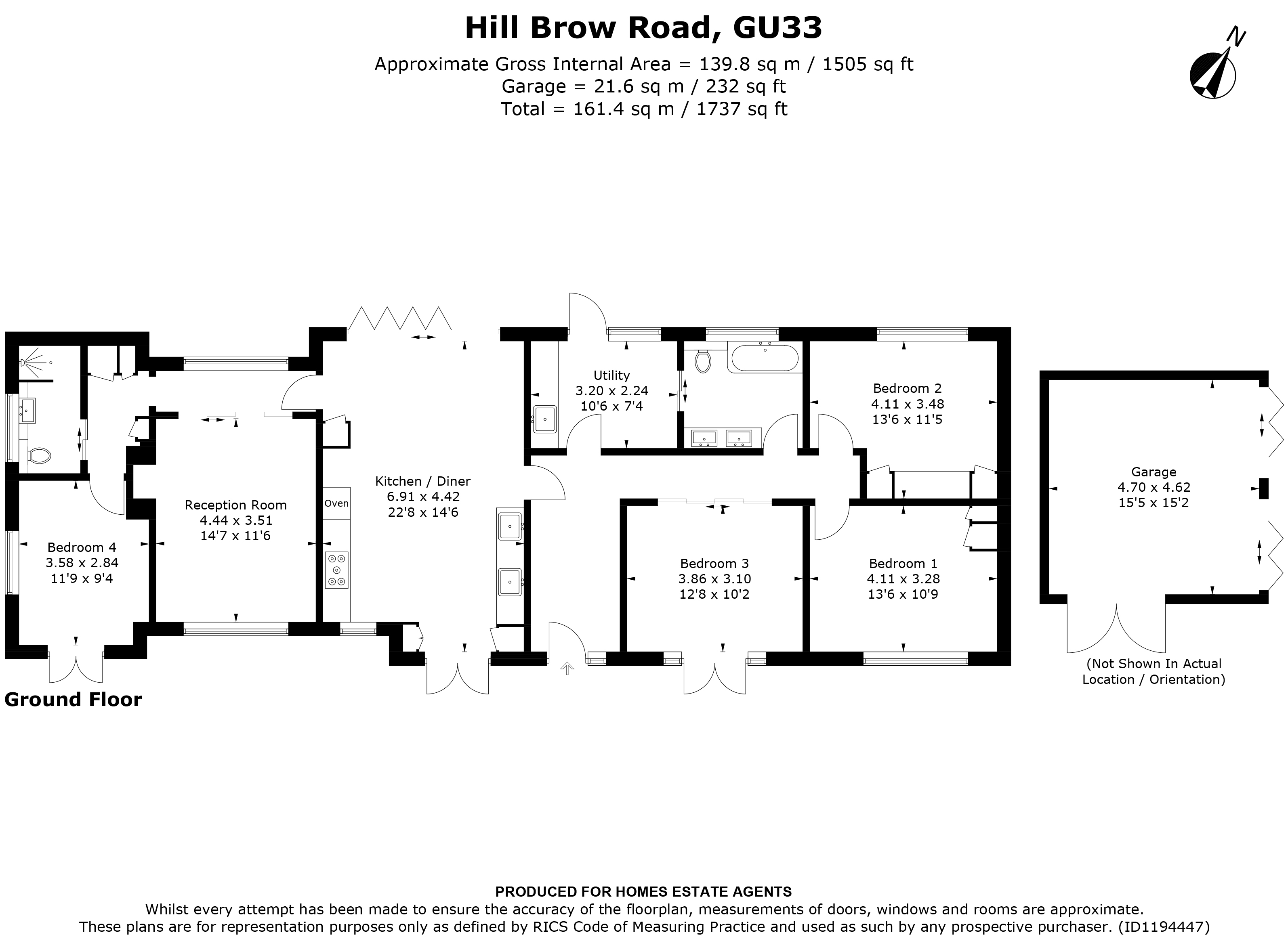 Floorplan for Hill Brow, Liss, Hampshire