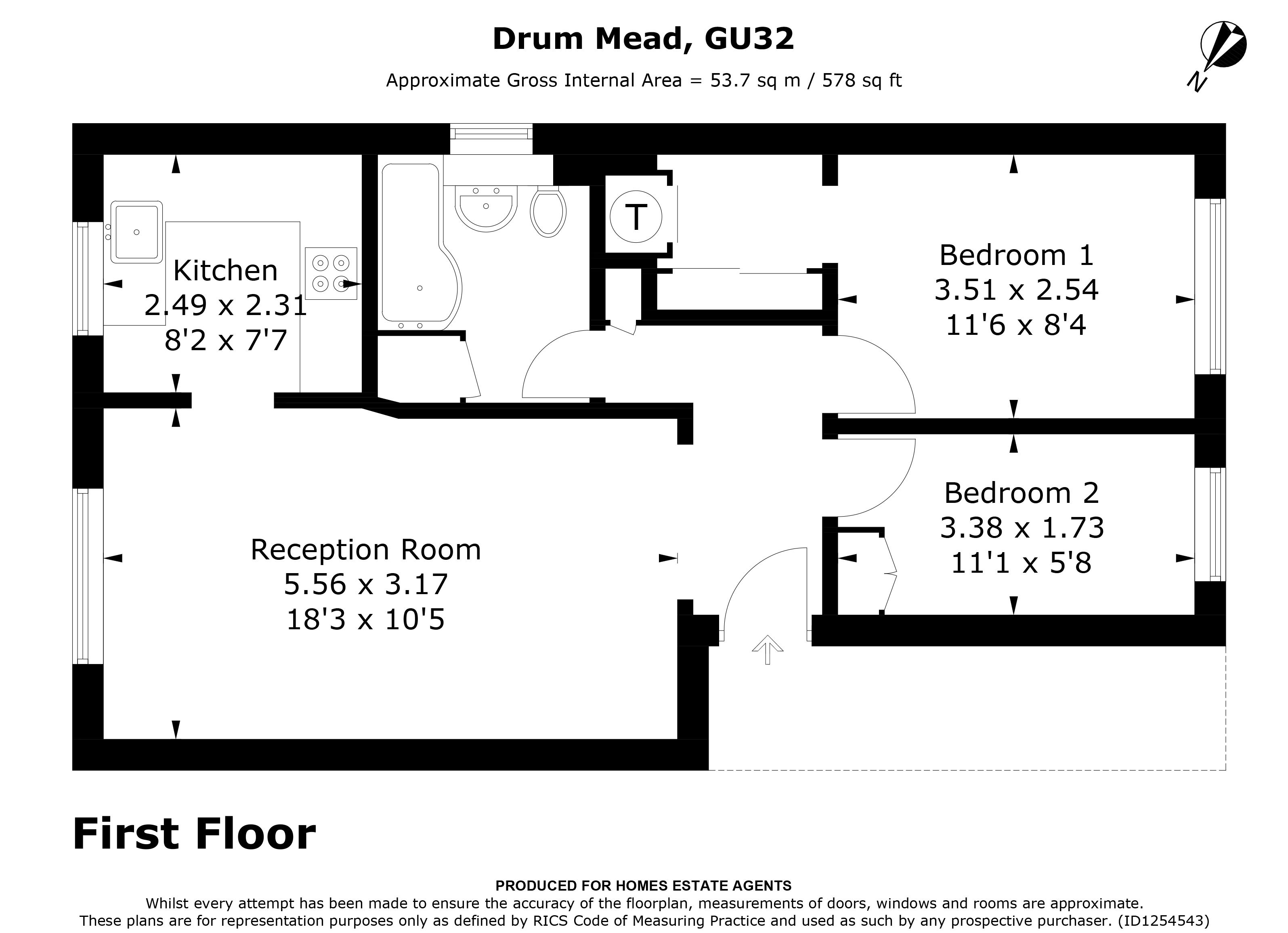 Floorplan for Petersfield, Hants