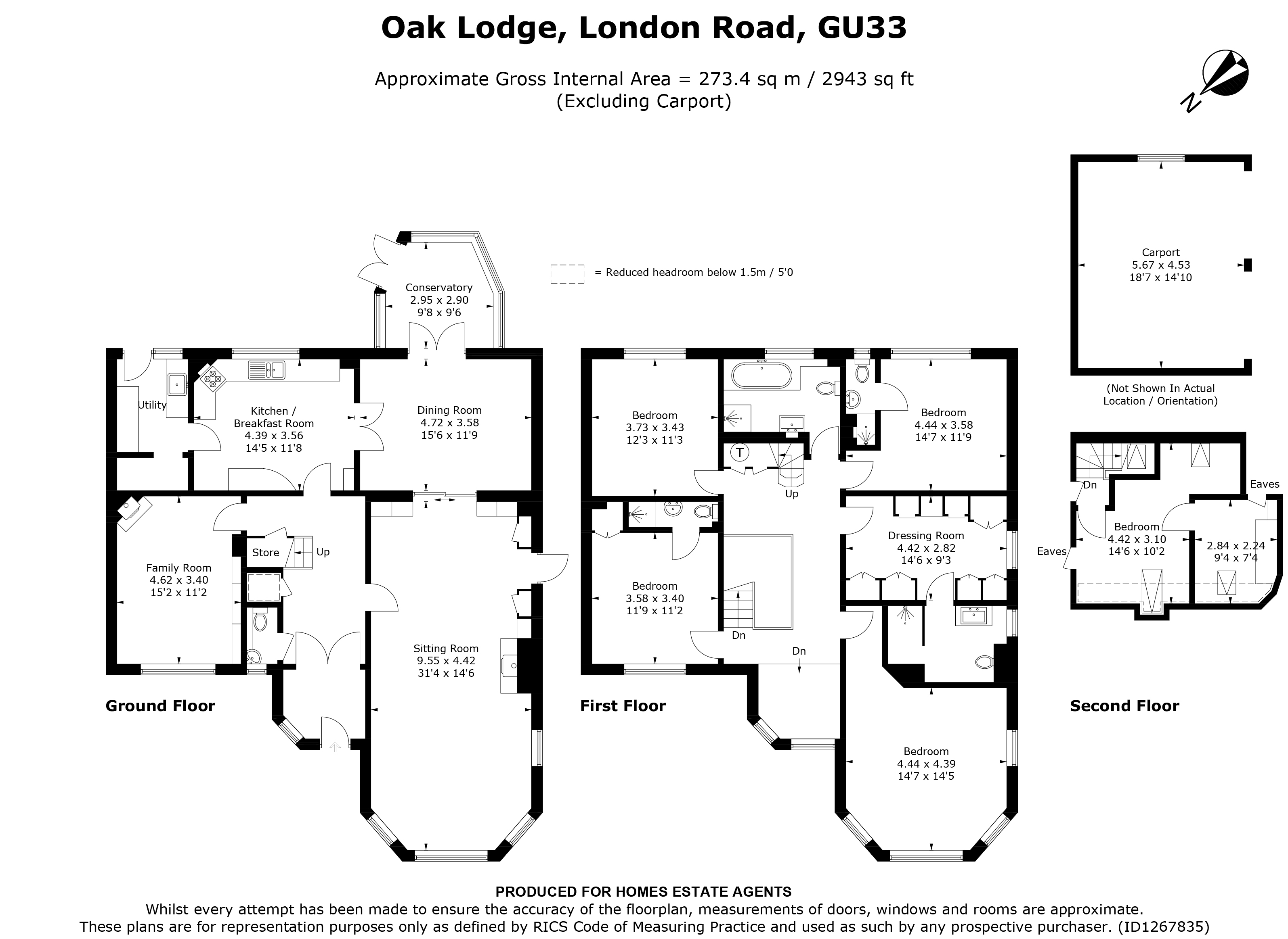 Floorplan for Hill Brow, Liss, West Sussex