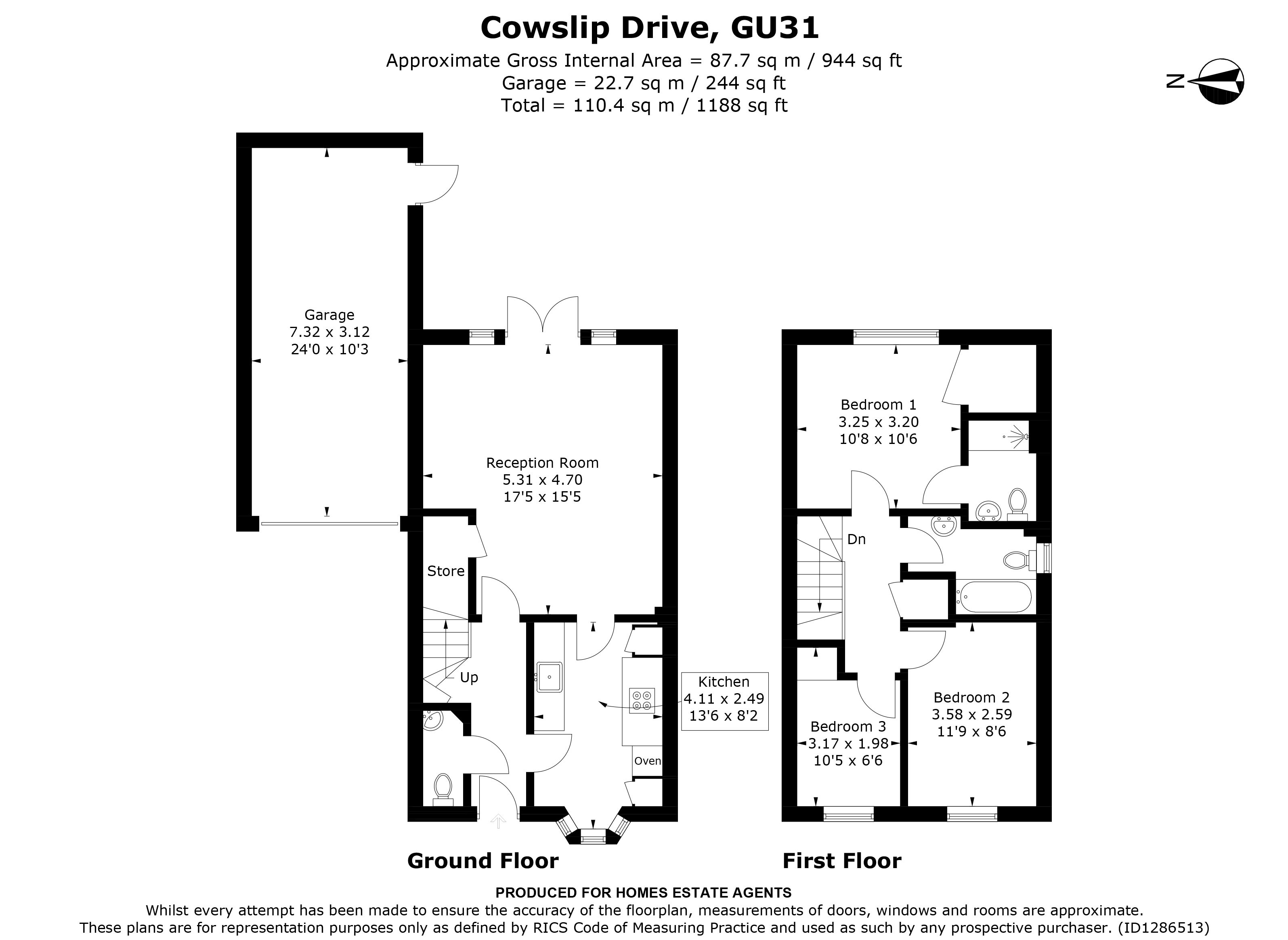 Floorplan for Petersfield, Hampshire