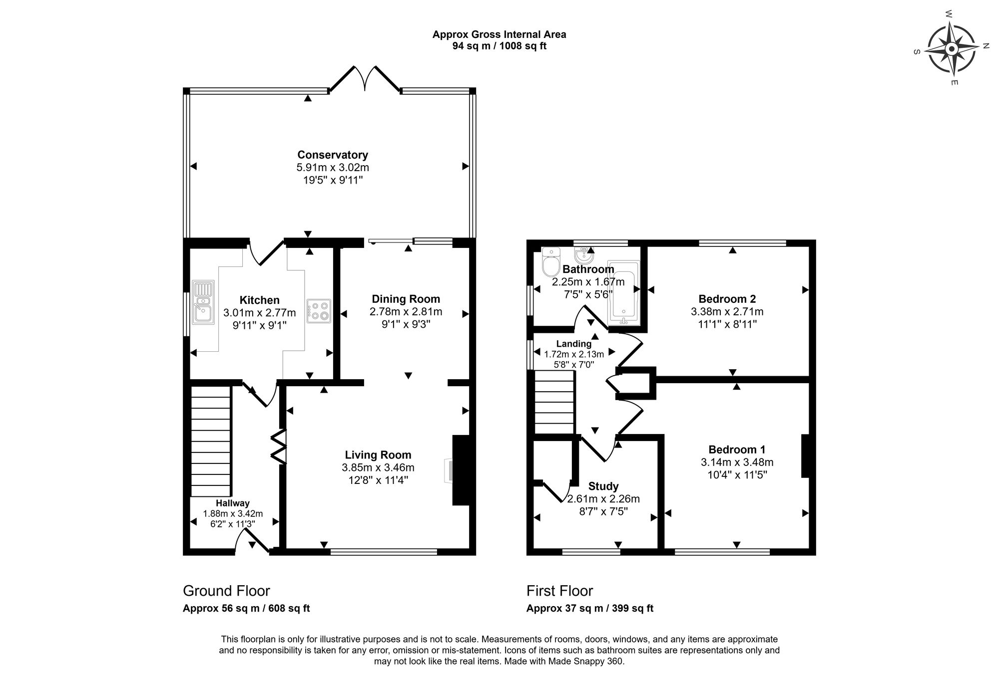 Floorplan for Glenister Road, Chesham, HP5