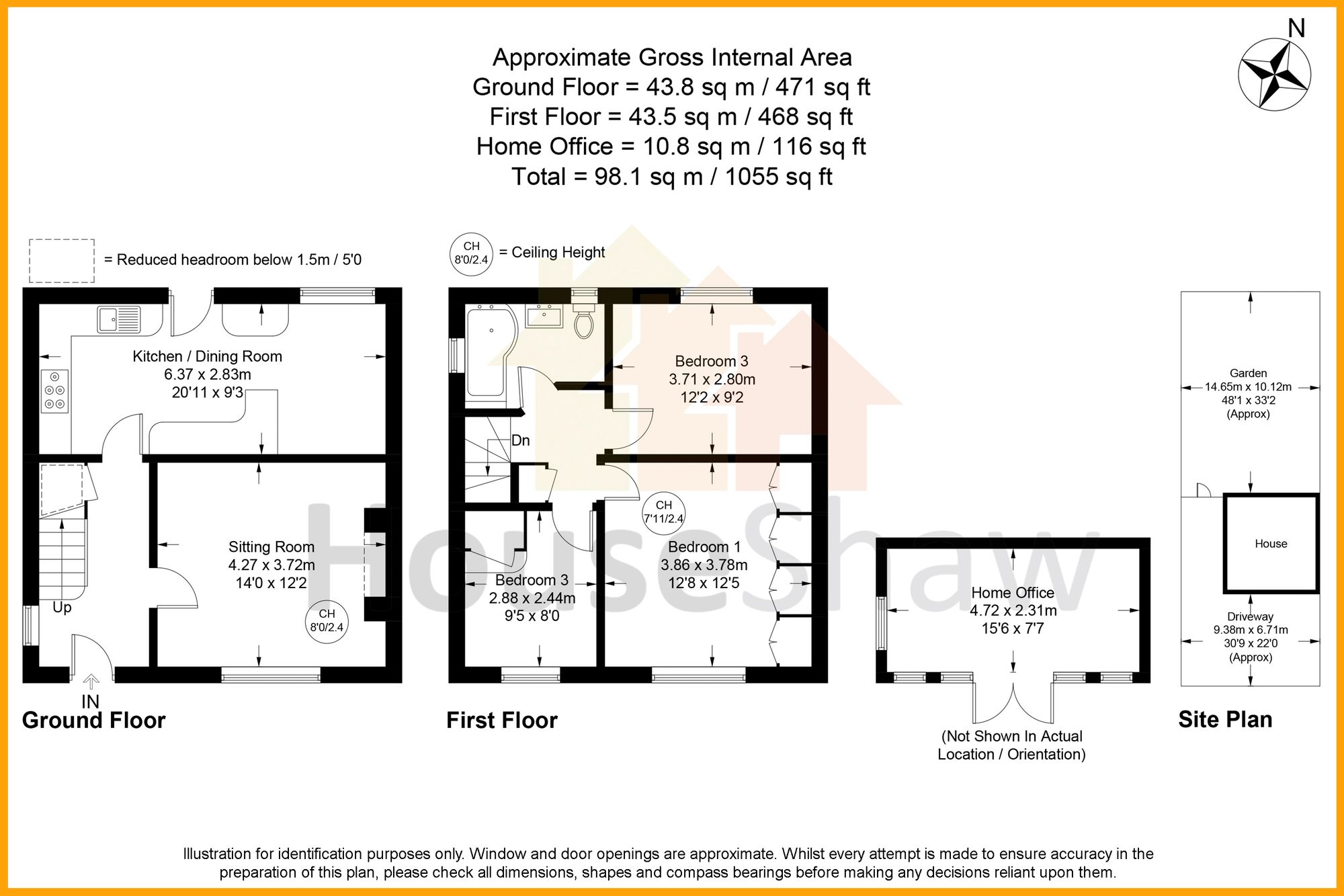 Floorplan for Woodcock Avenue, Walters Ash, HP14