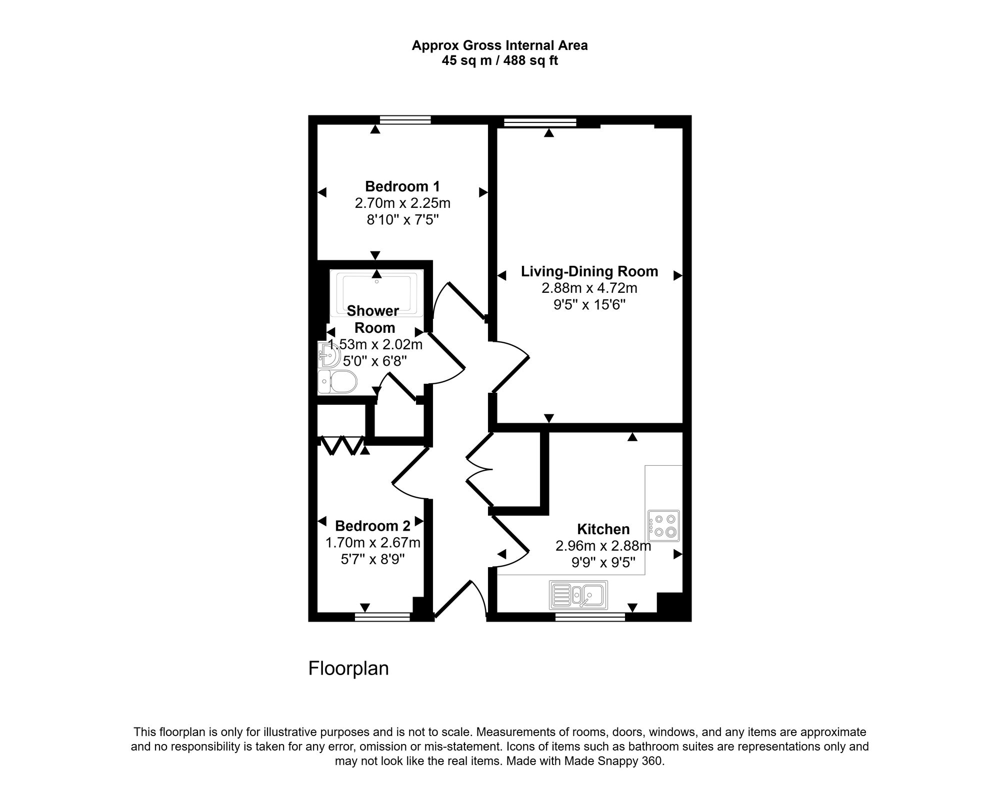 Floorplan for Town Bridge Court, Chesham, HP5