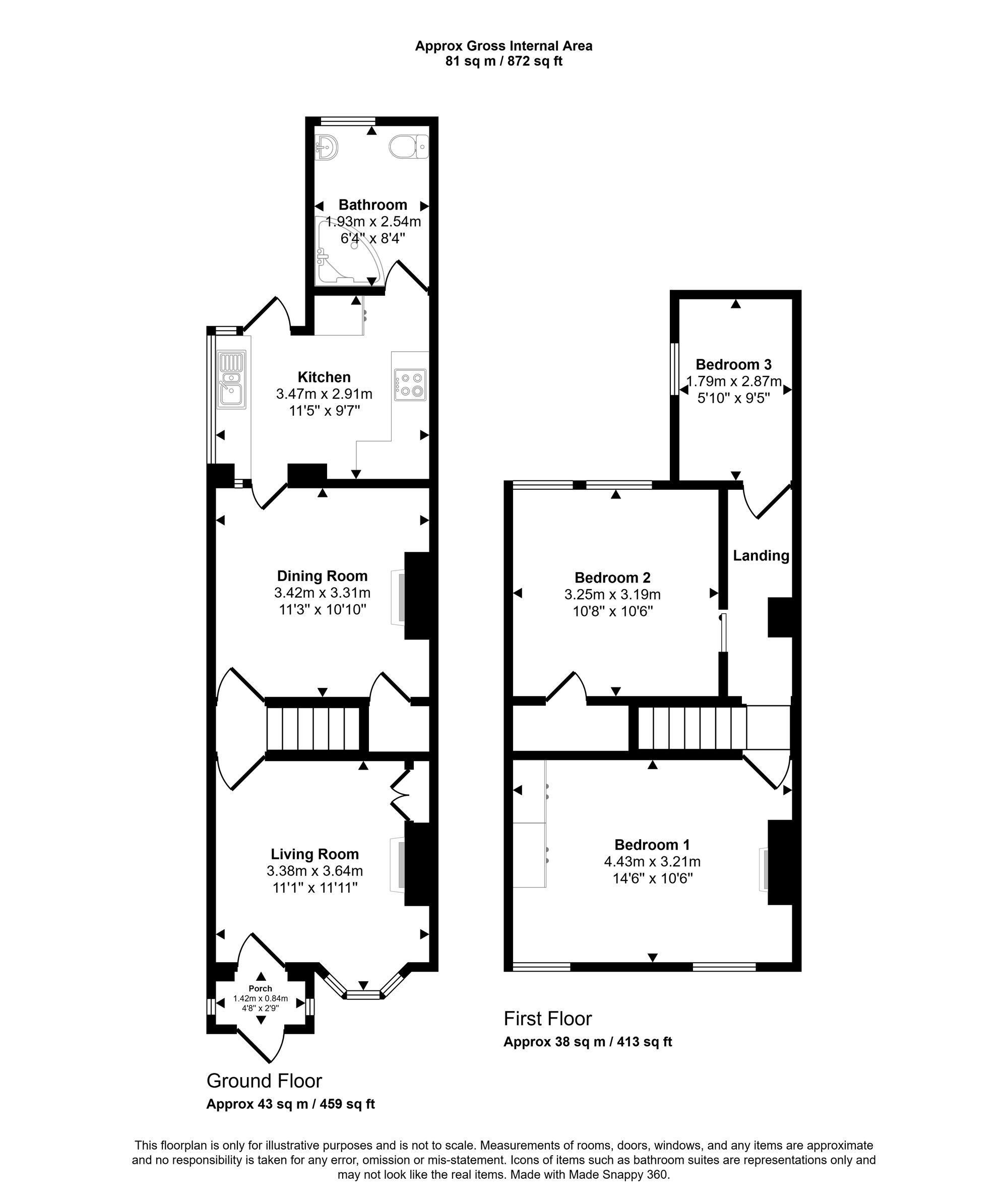 Floorplan for Sunnyside Road, Chesham, HP5