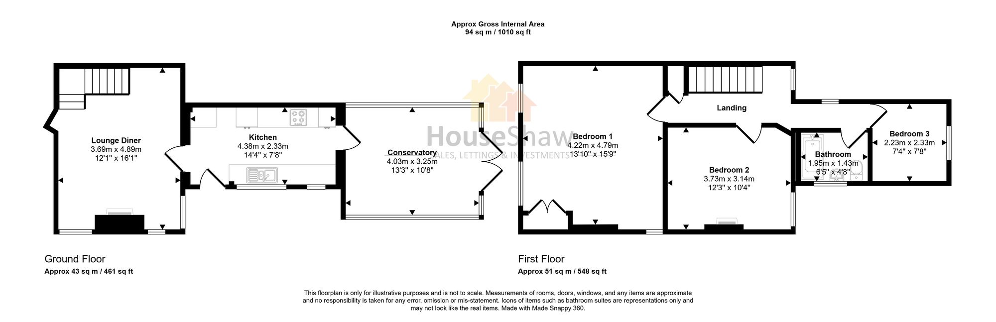 Floorplan for Bois Lane, Amersham, HP6