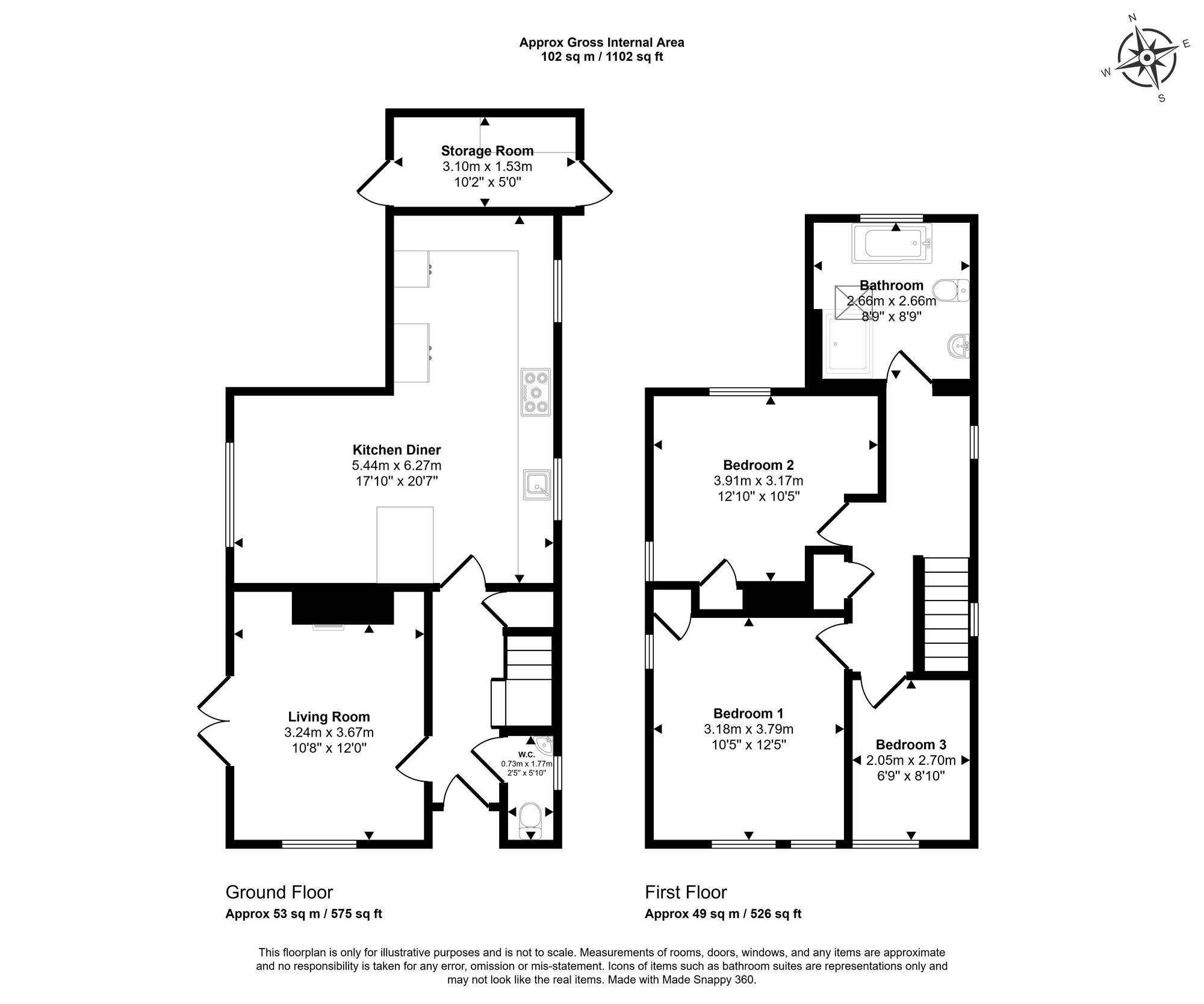 Floorplan for Gladstone Road, Chesham, HP5