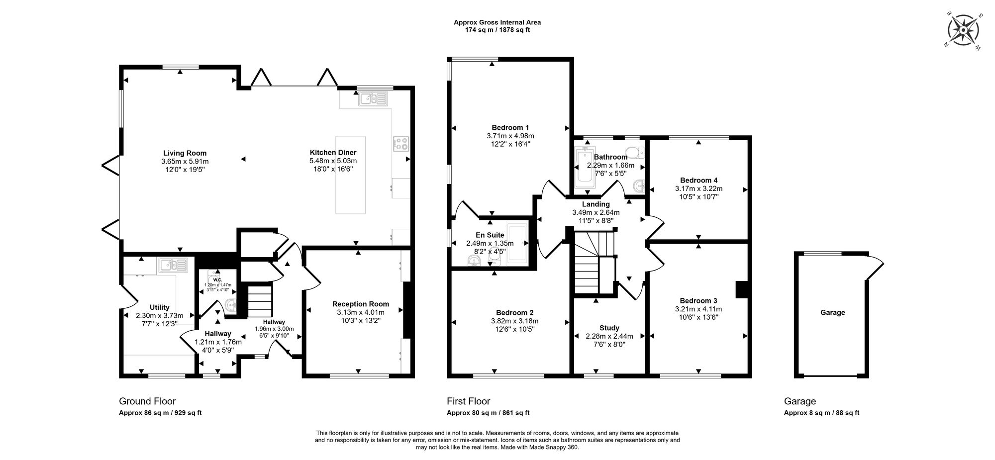 Floorplan for Cheyne Walk, Chesham, HP5