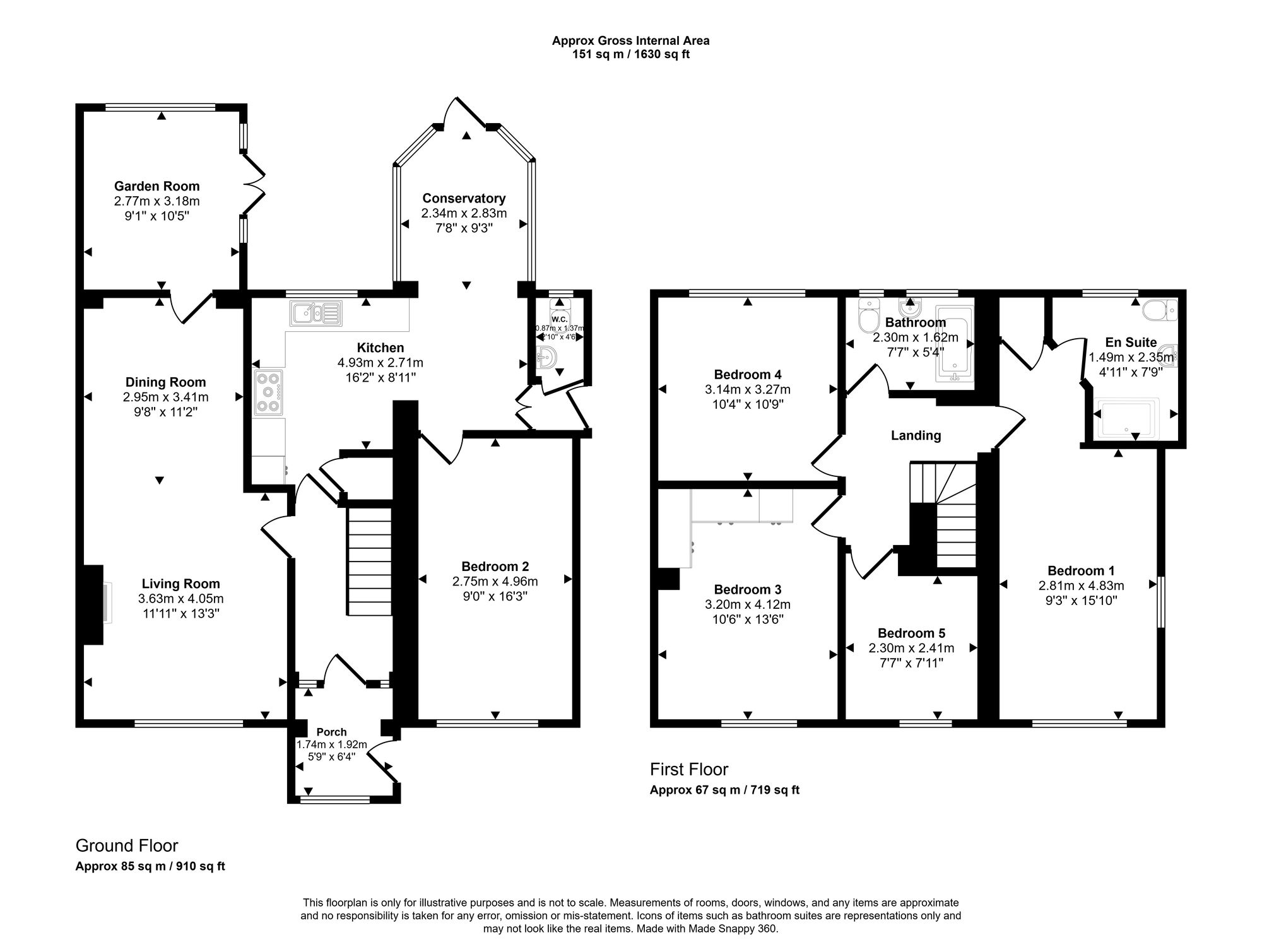 Floorplan for Chapmans Crescent, Chesham, HP5