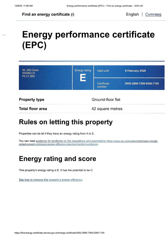 EPC for Wisbech, Cambridgeshire
