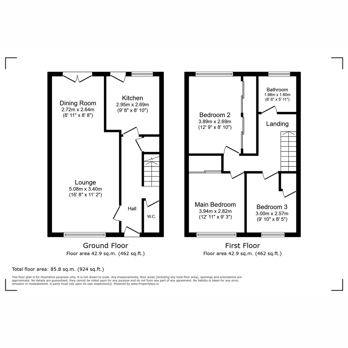 Floorplan for Bemersyde Road, Paisley, PA2 0