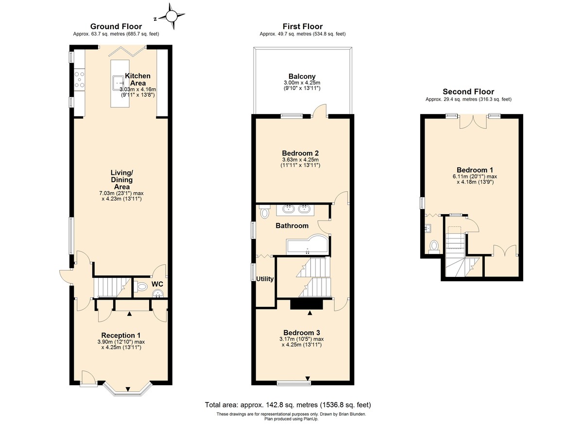 Floorplan for Chart Lane, Reigate