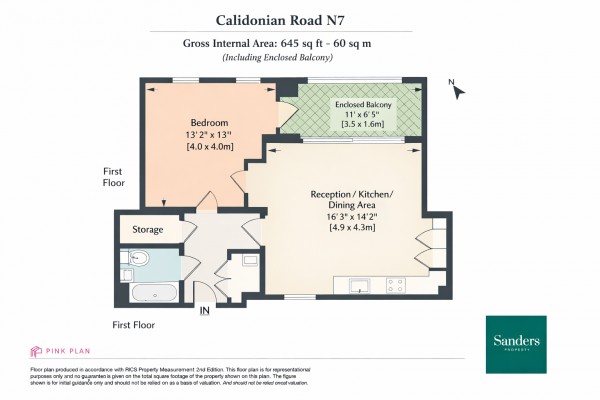 Floorplan for Sterling Way, Islington, London, N7