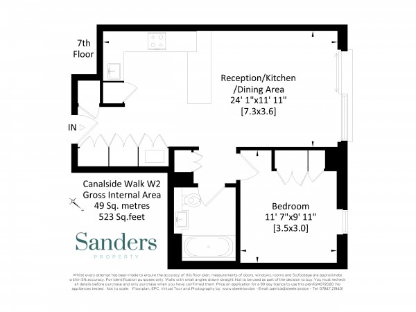 Floorplan for Canalside Walk, London, W2