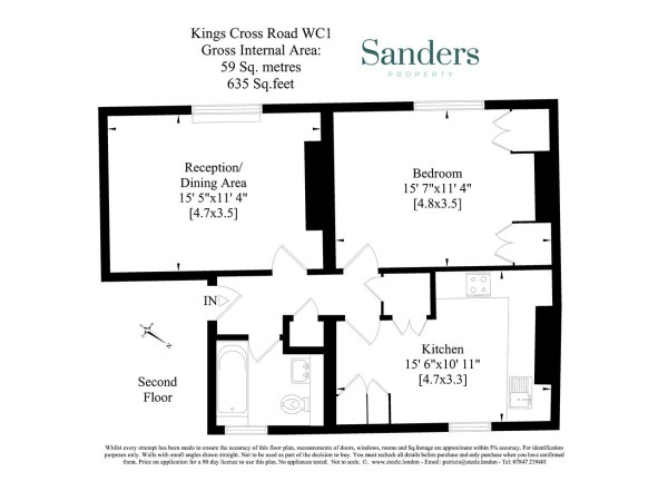 Floorplan for Kings Cross Road, Bloomsbury, London, WC1X