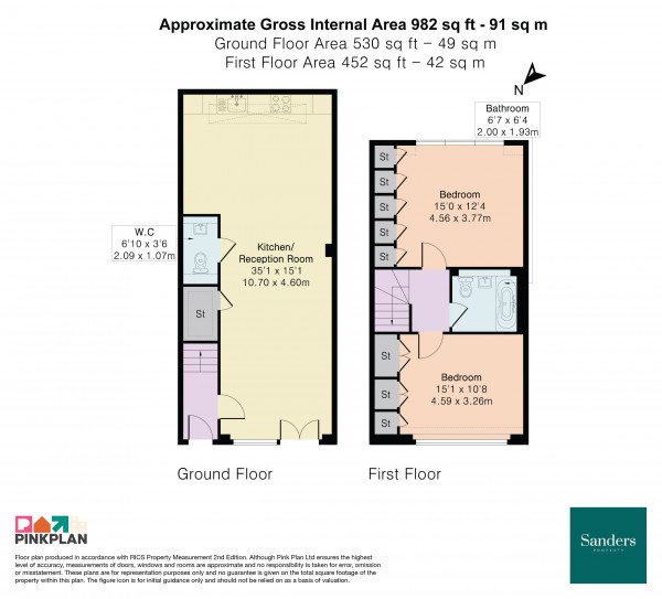 Floorplan for Buckingham Road, Hackney, London, N1