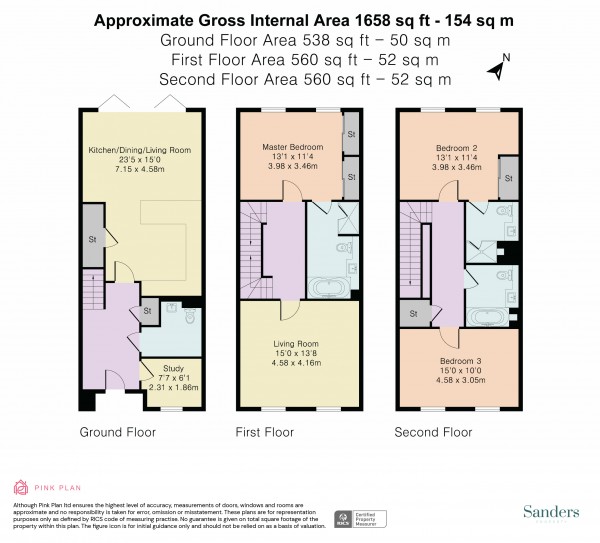 Floorplan for Barrons Close, Richmond, Surrey, TW10