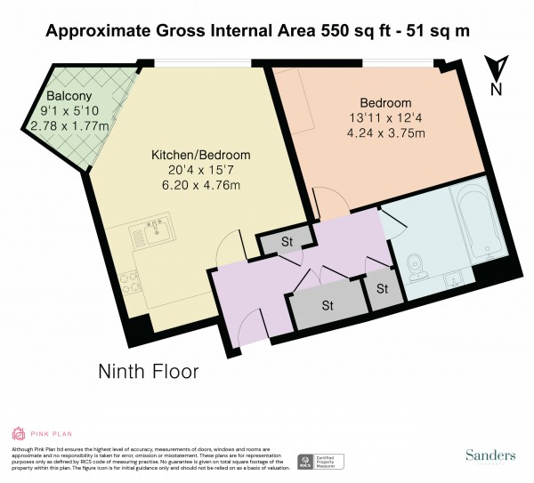 Floorplan for Sterling Way, Islington, London, N7