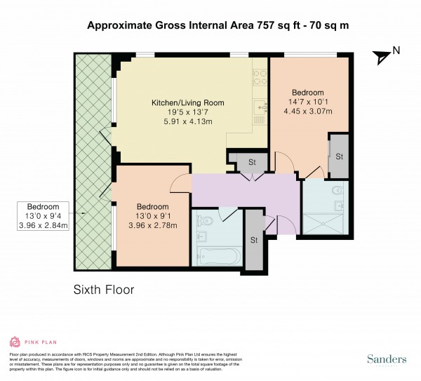 Floorplan for Greenleaf Walk, Southall, UB1