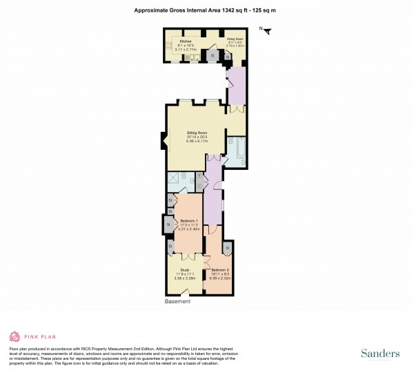 Floorplan for Queen's Gate, South Kensington, London, SW7