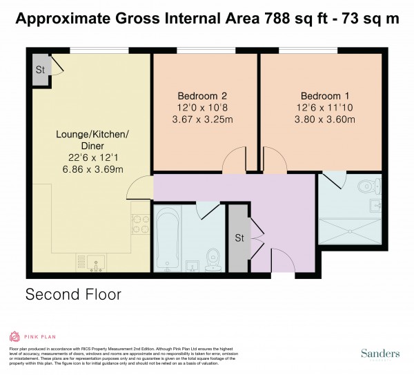 Floorplan for North Square, Newhall, Harlow, CM17