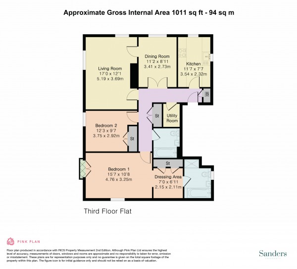 Floorplan for Goldsmith Way, St. Albans, Hertfordshire, AL3