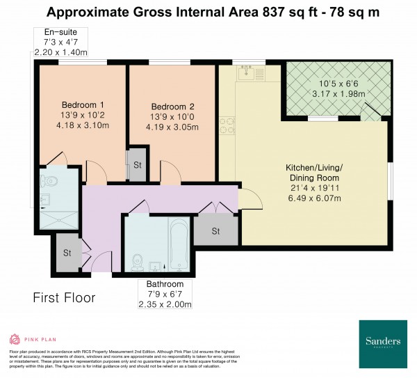 Floorplan for Morton Peto Road, Bishop's Stortford, Hertfordshire, CM23
