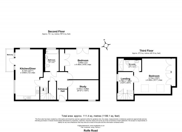 Floorplan for Rolfe Road, Chelmsford Garden, Chelmsford, CM1