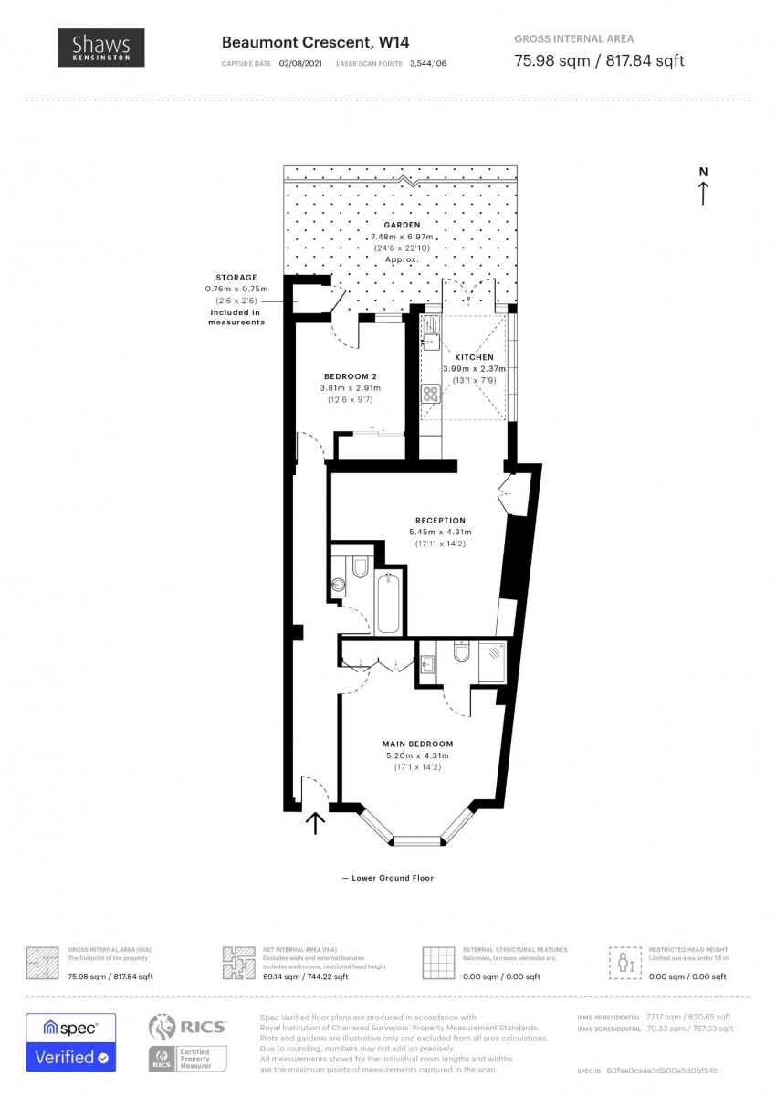 Floorplan for Beaumont Crescent, London, Greater London, W14